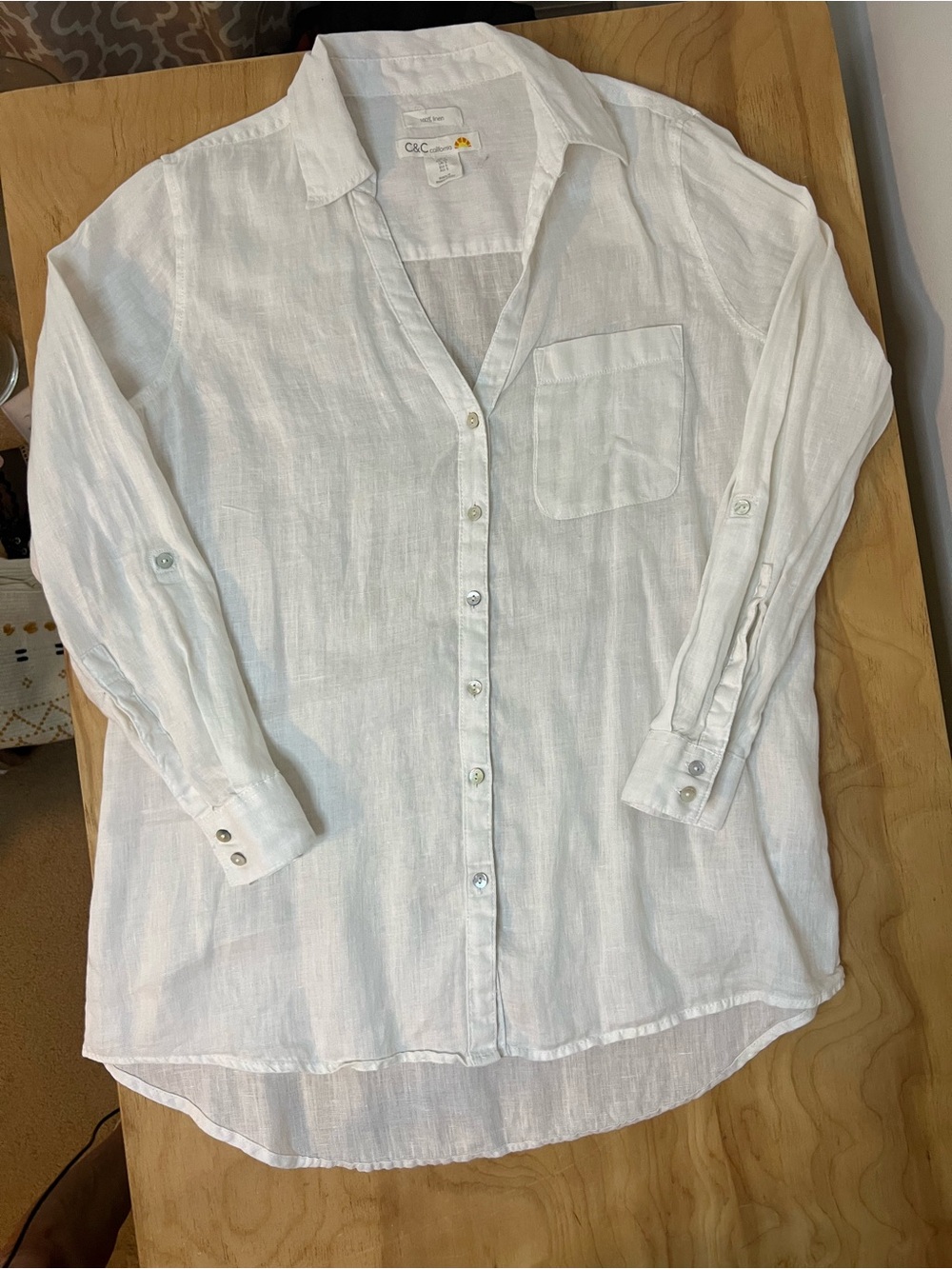 C&C California Linen Loose-fit Button-Down Shirt - Picture 7 of 8